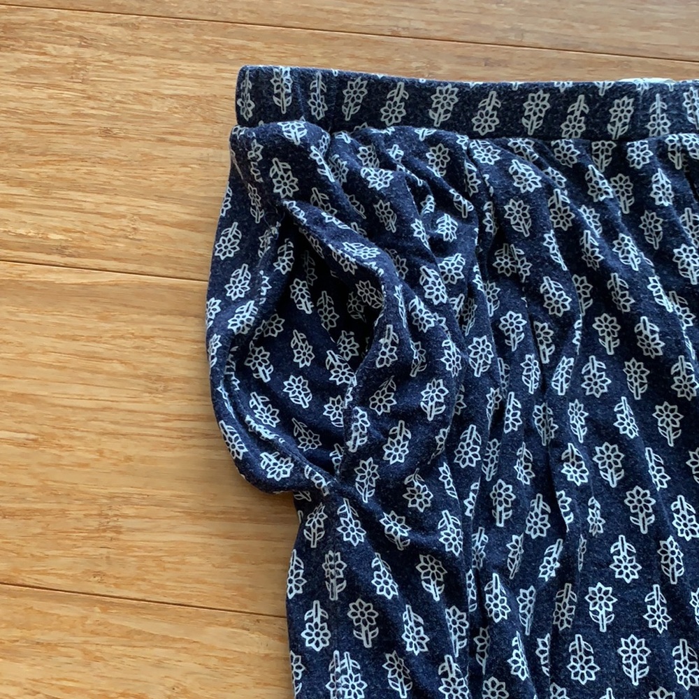 Blue Floral Jersey Skirt - Picture 3 of 5